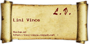 Lini Vince névjegykártya